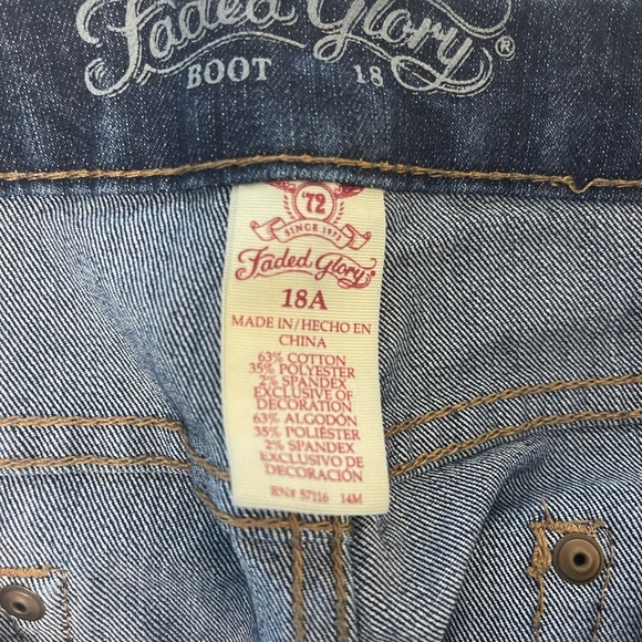Faded Glory Jeans 18 Boot Cut - Picture 6 of 12